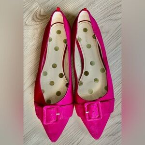 Boden Suede Pointed Toe Flats Size 42EU/US 11 Pink with Buckle